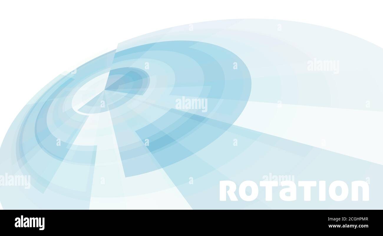 Abstract tech template with a rotating circles of translucent light blue elements on a white background. Vector graphic pattern Stock Vector