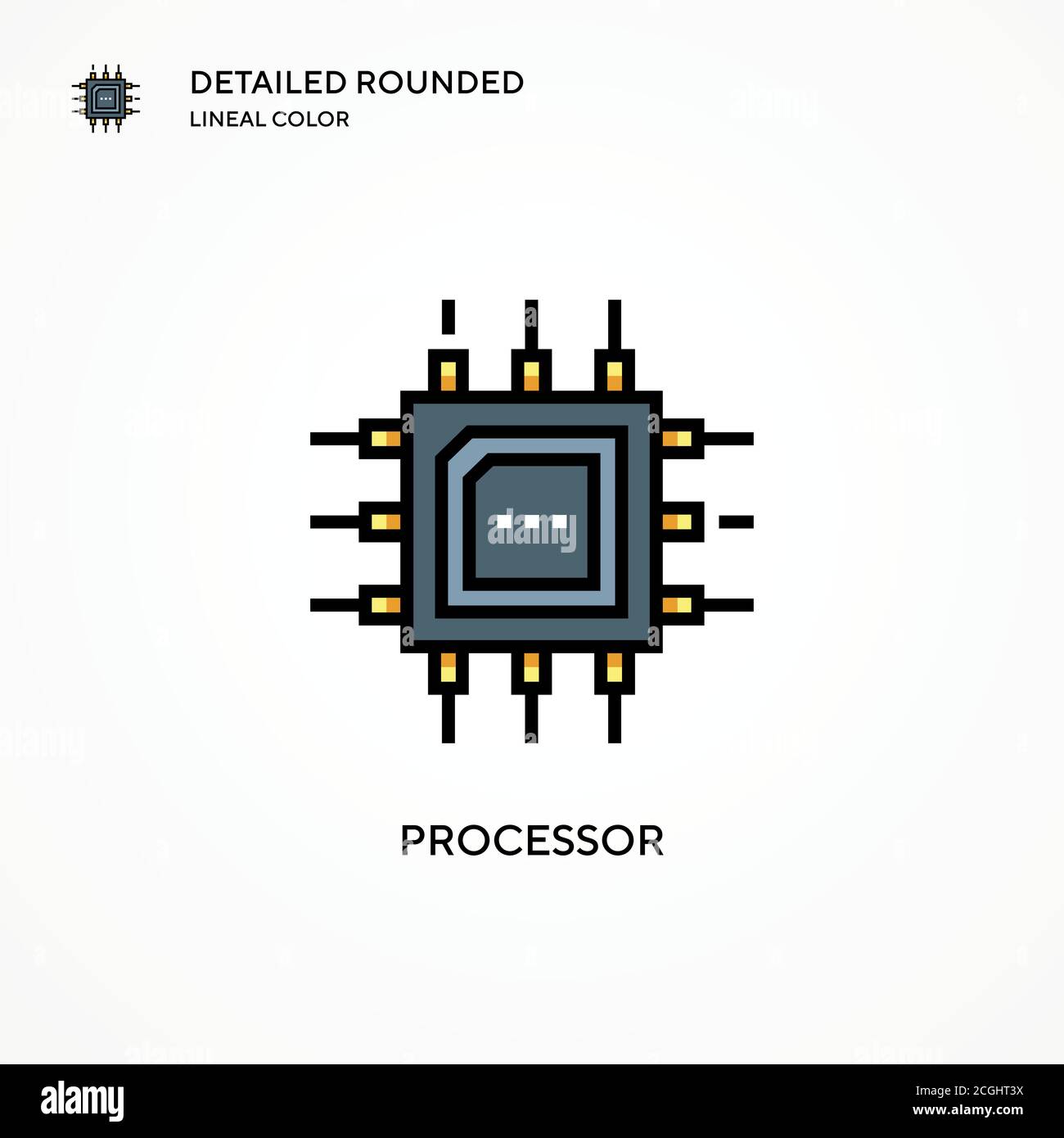Processor vector icon. Modern vector illustration concepts. Easy to ...