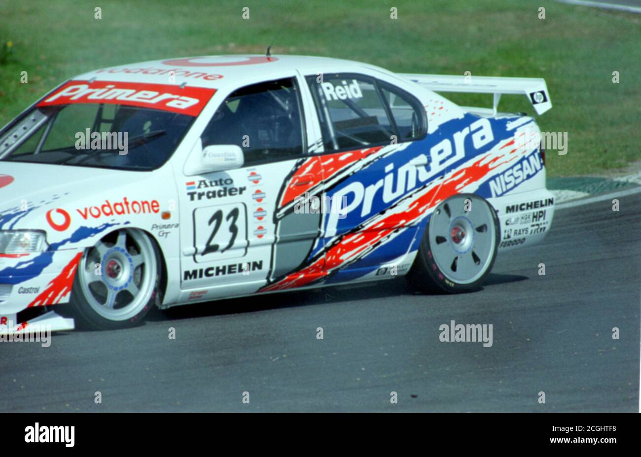 Archive image: British Touring Car Championships at Brands Hatch on 31st August 1998, image scanned from colour negative. Anthony Reid in the Nissan Primera GT of Vodafone Nissan Racing team. Stock Photo