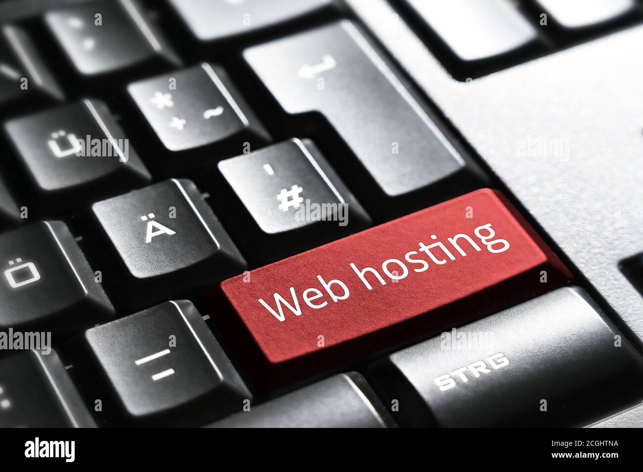 Web hosting , Keyboard button Stock Photo