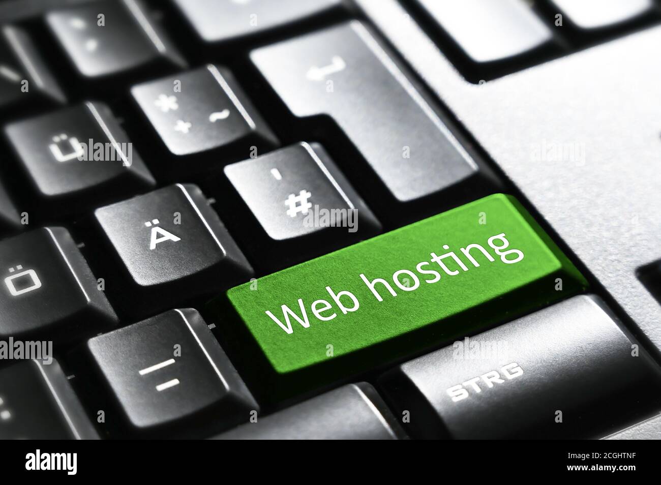 Web hosting , Keyboard button Stock Photo