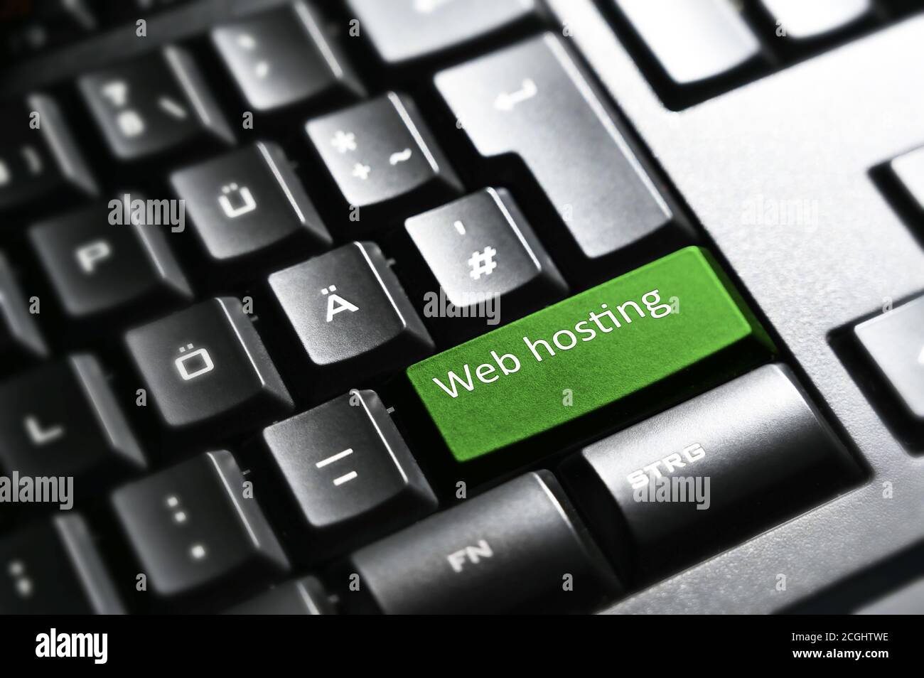Web hosting , Keyboard button Stock Photo