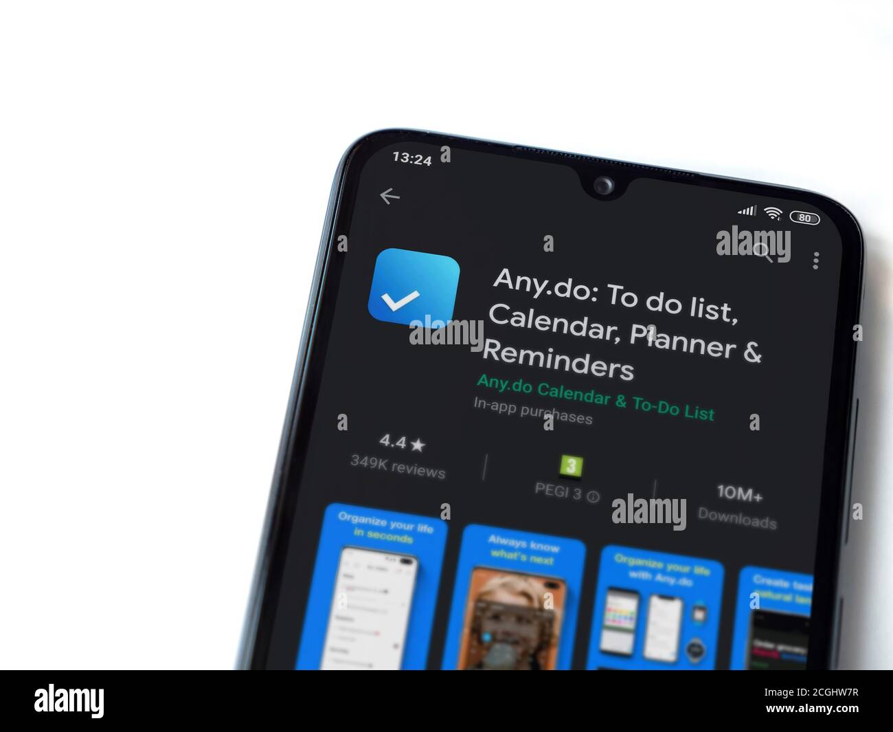 Lod, Israel - July 8, 2020: Any.Do app play store page on the display ...