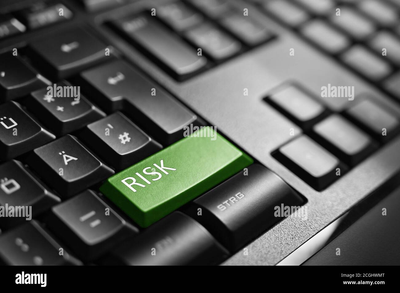 Risk , Keyboard button Stock Photo - Alamy