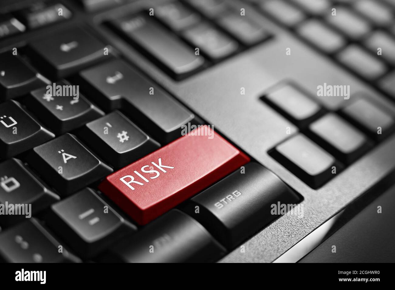 Risk , Keyboard button Stock Photo - Alamy