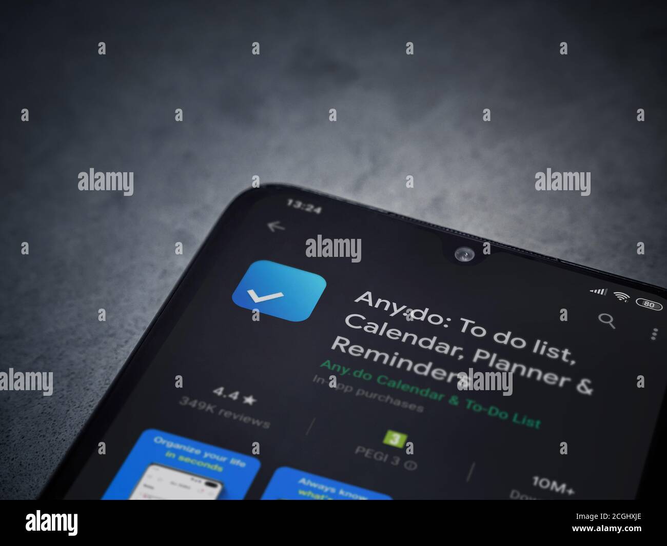 Lod, Israel - July 8, 2020: Any.Do app play store page on the display ...
