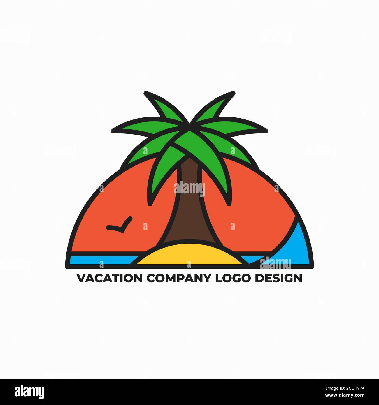 Vacation company logo design template Stock Vector