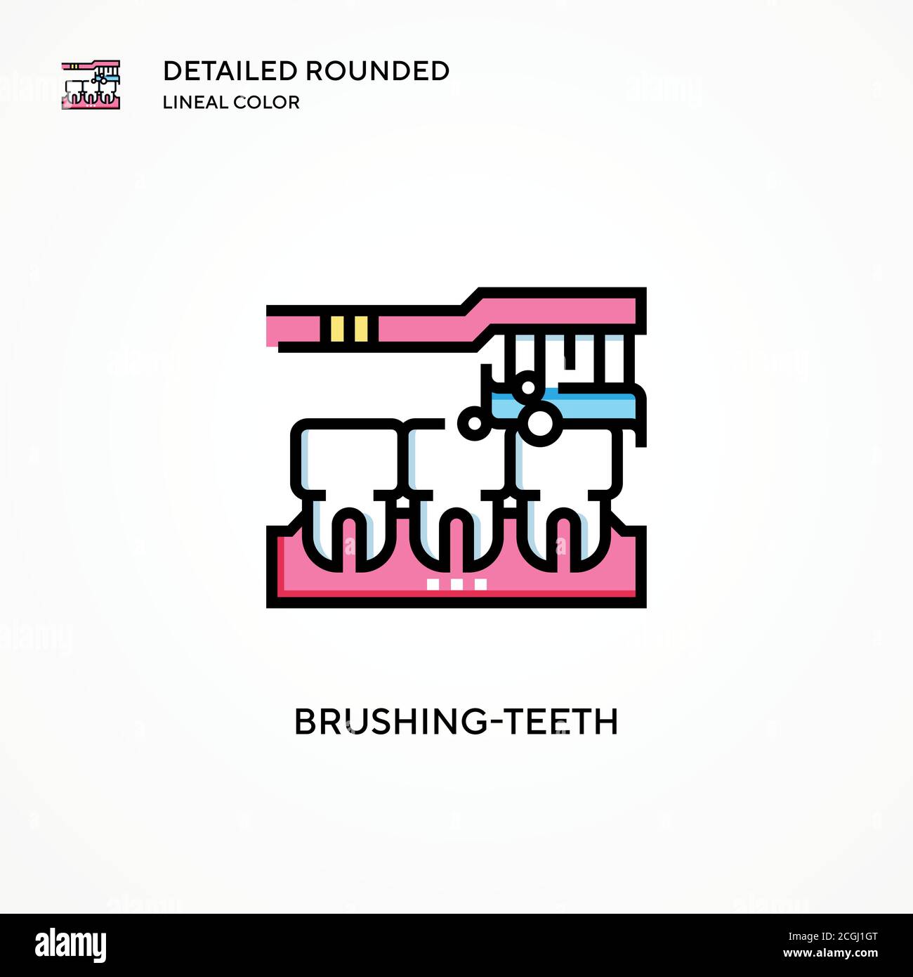 Brushing-teeth vector icon. Modern vector illustration concepts. Easy to edit and customize. Stock Vector