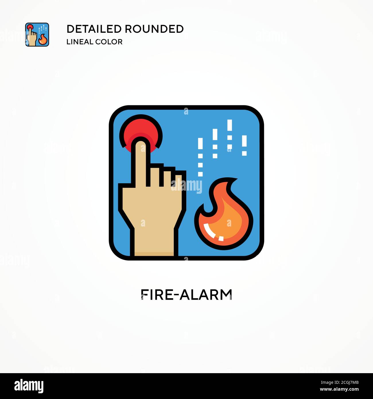 Fire-alarm vector icon. Modern vector illustration concepts. Easy to edit and customize. Stock Vector