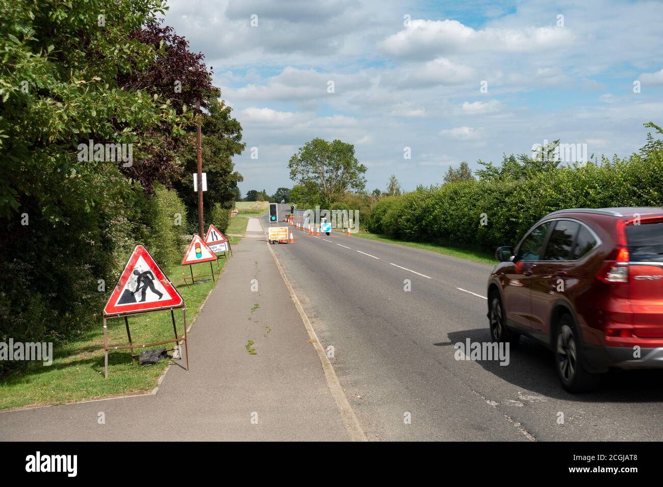 Road works Fiskerton road Cherry Willingham June 2020 Stock Photo Alamy