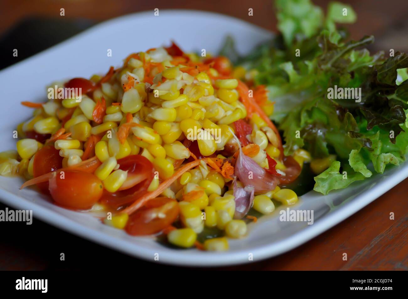corn salad, vegetable salad or spicy salad Stock Photo Alamy
