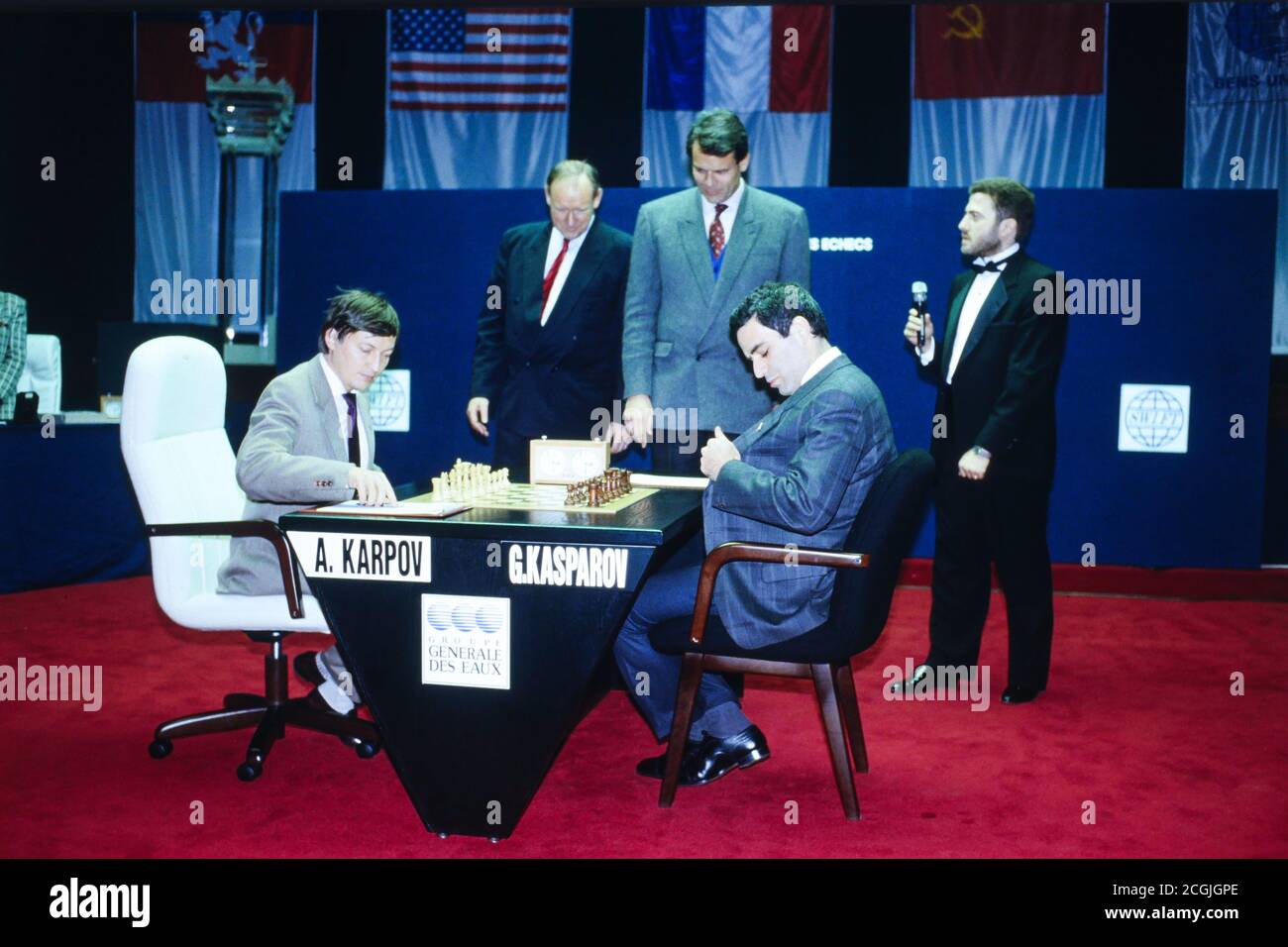 World Chess Championship, Karpov vs Kasparov, Lyon, France Stock Photo