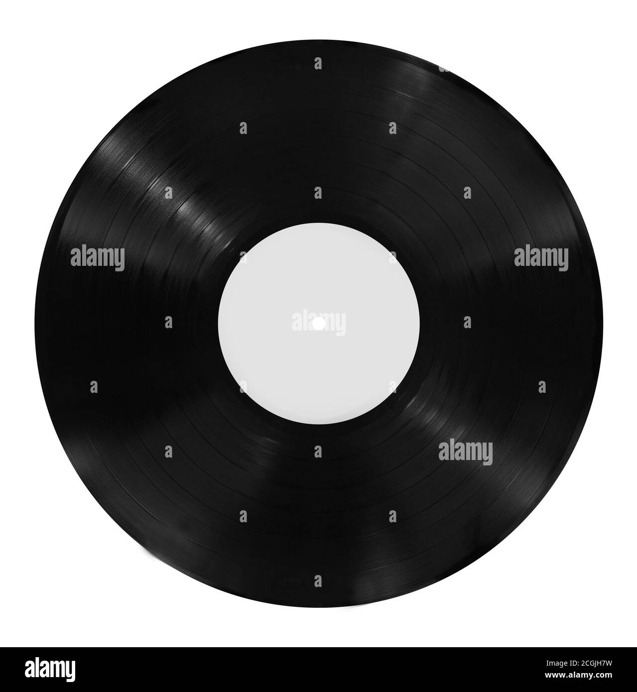 Music record in black on a white background.Texture or background Stock