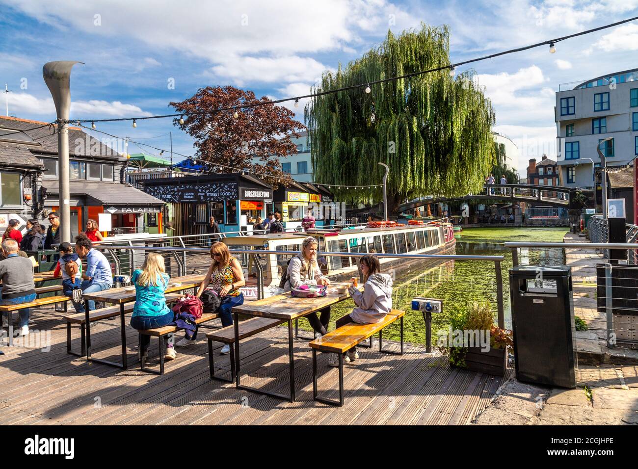 West Yard street food market at Camden Market, London, UK Stock Photo