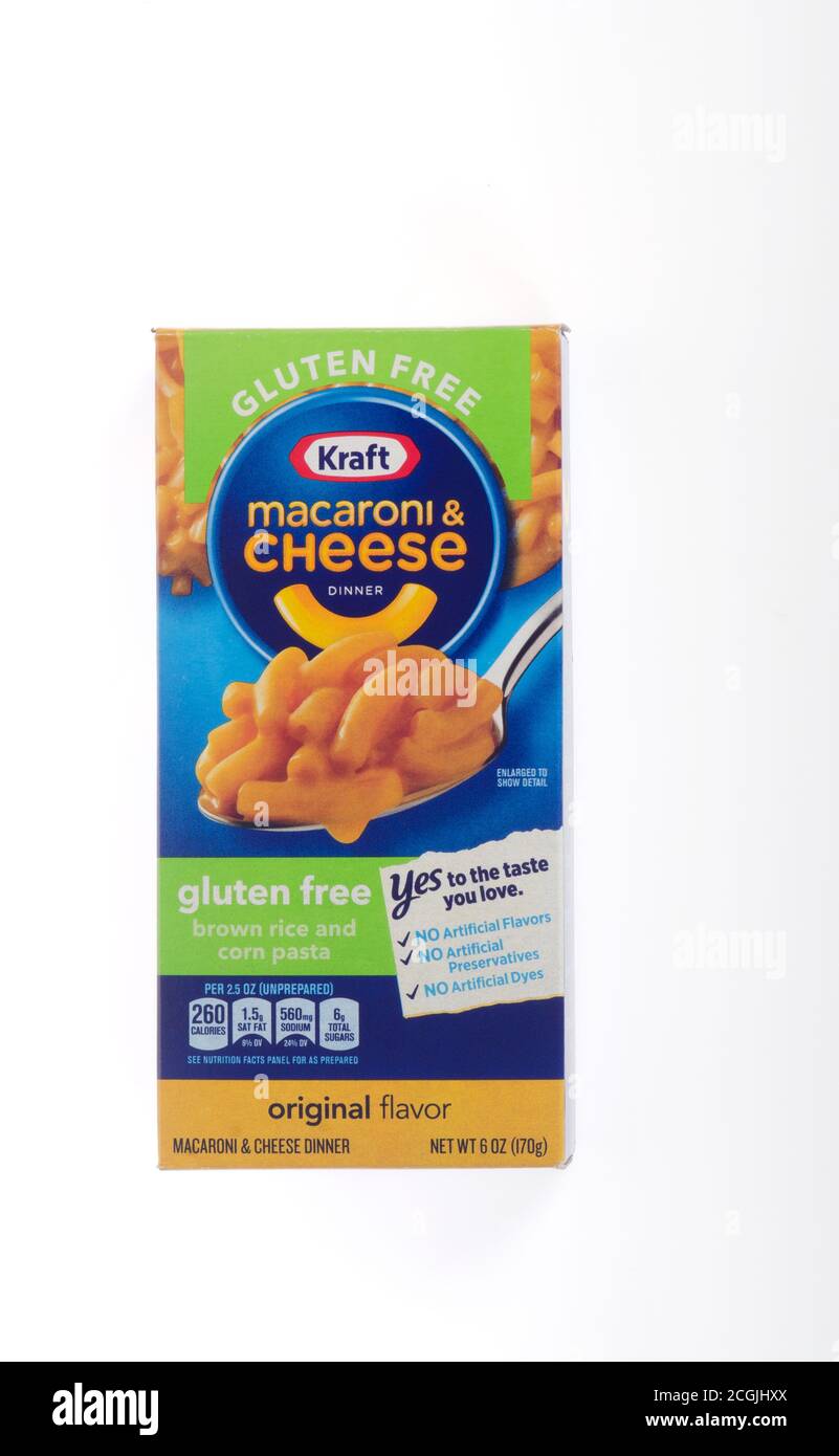 Kraft Foods Gluten Free Macaroni & Cheese Box Stock Photo