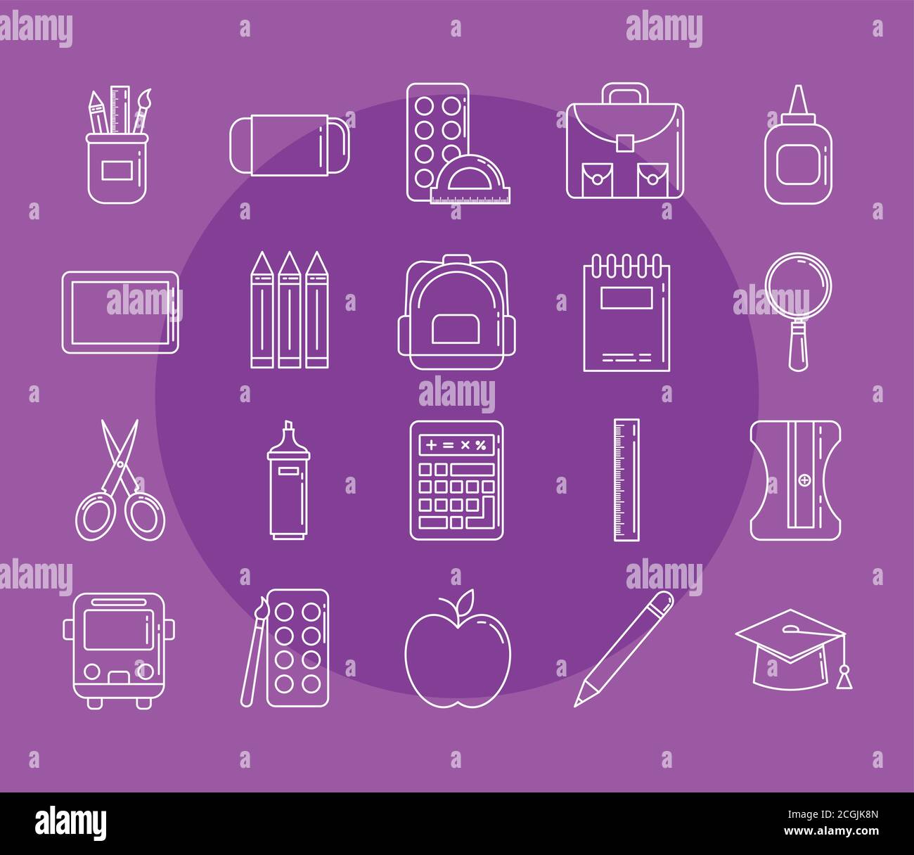 set icons of school education, line style Stock Vector Image & Art - Alamy