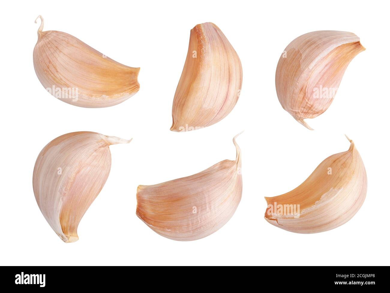 garlic cloves isolated on white background Stock Photo