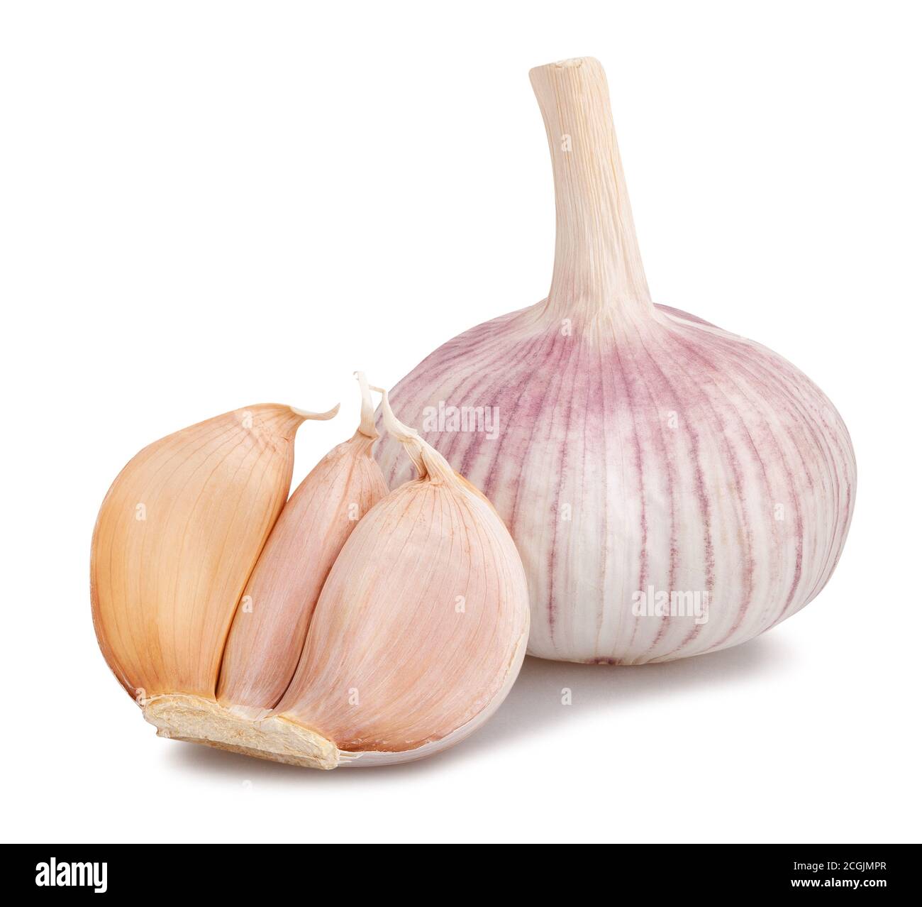 peeled garlic isolated on white background Stock Photo