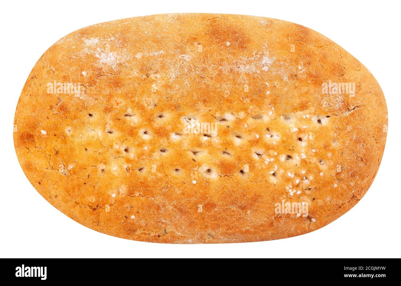 bread pita path isolated on white top view Stock Photo