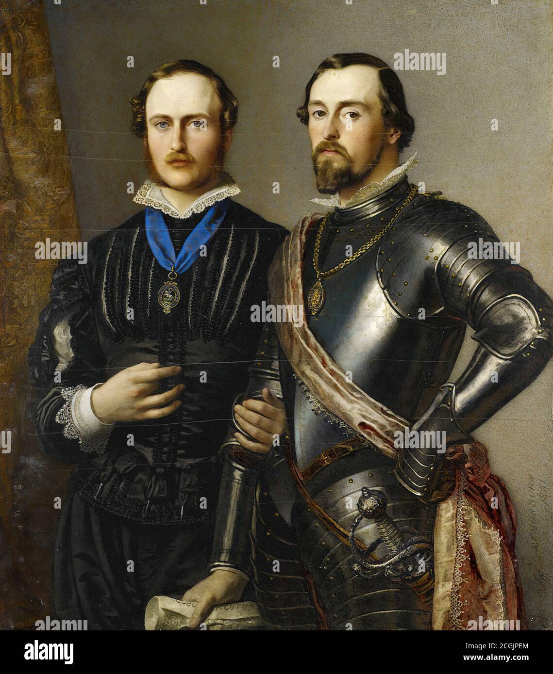 Thorburn Robert - Prince Albert and Ernest II Duke of Saxe-Coburg-Gotha - British School - 19th  Century Stock Photo