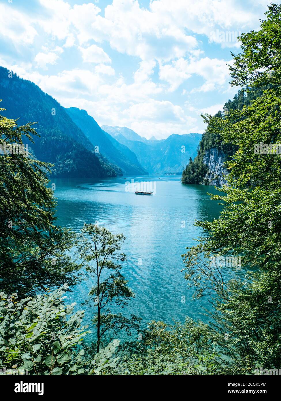 Beautiful view of the King's lake (Königsee) in Berchtesgaden, Bavaria, Germany a popular tourist destination Stock Photo