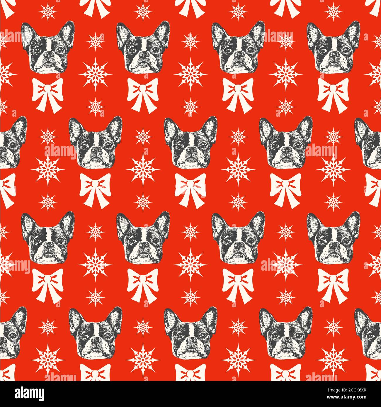 French bulldog seamless pattern Stock Vector