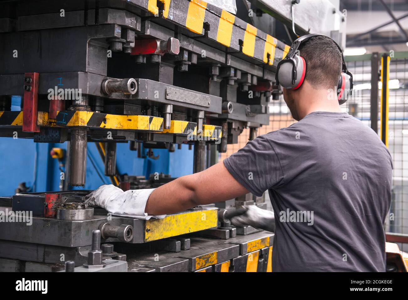 Auto parts industries in Morocco. An employee of an auto company does his business Stock Photo