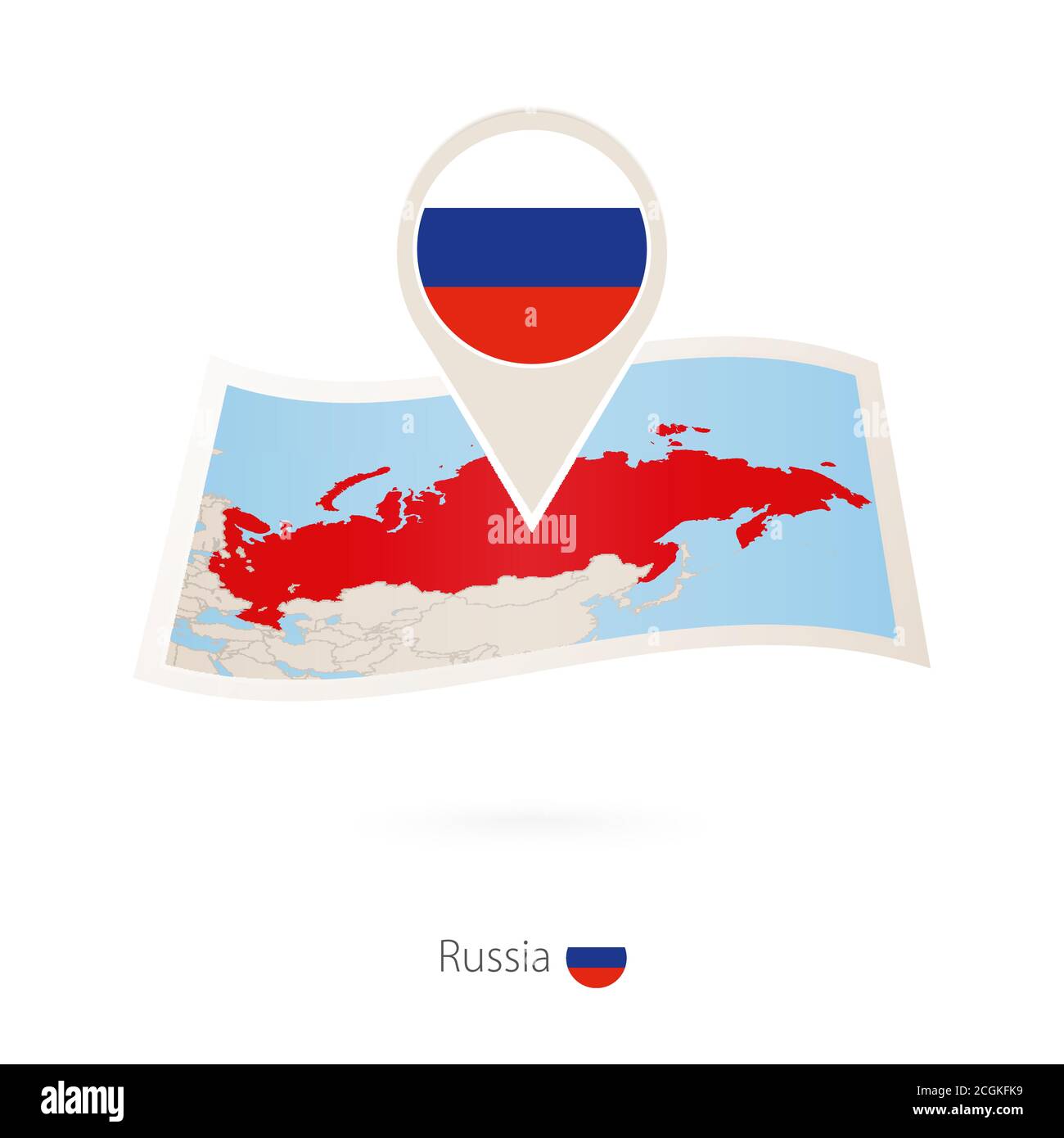 Russia Flag Map Stock Illustration