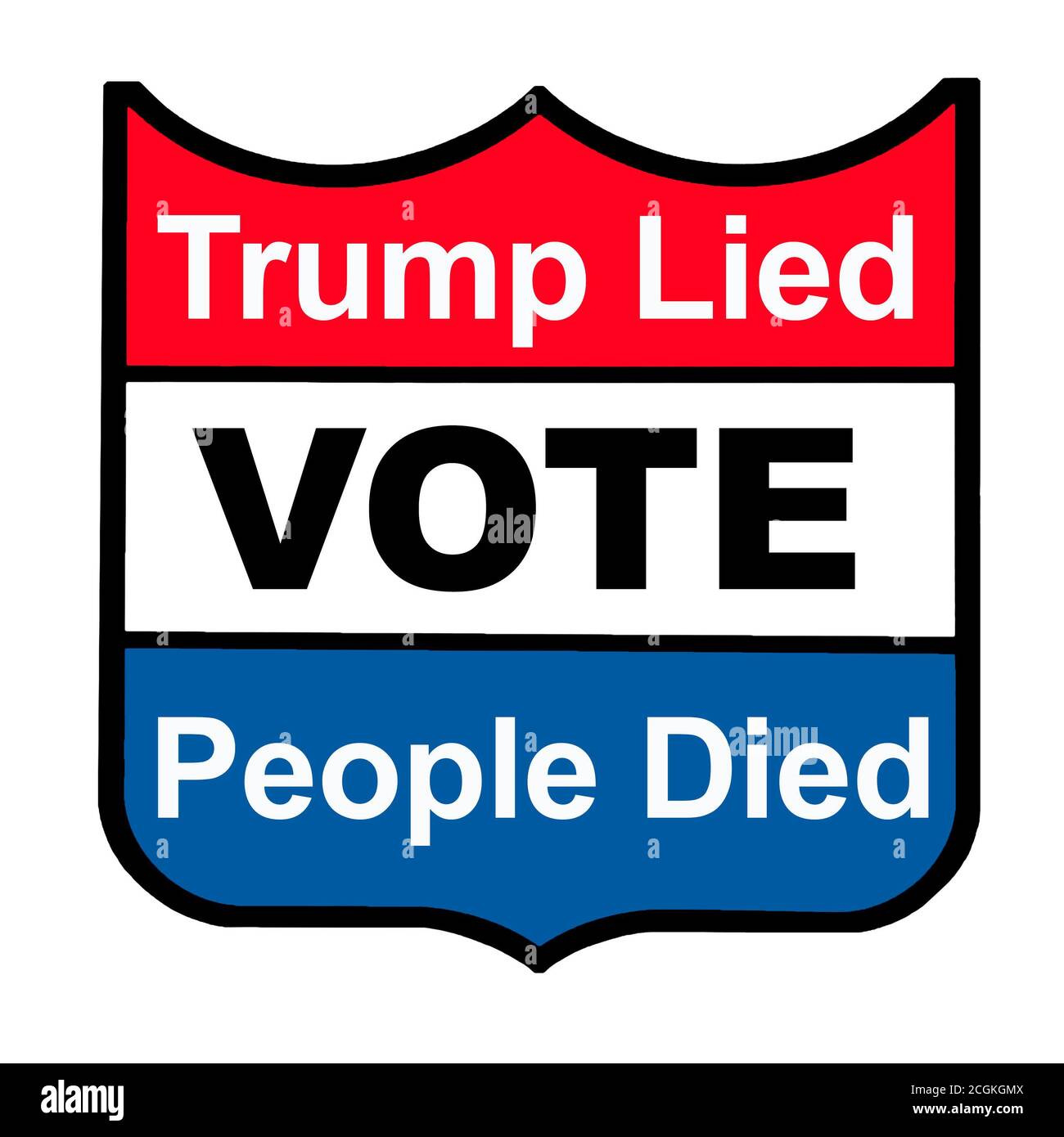 Trump Lied People Died Voting Campaign Emblem Stock Photo