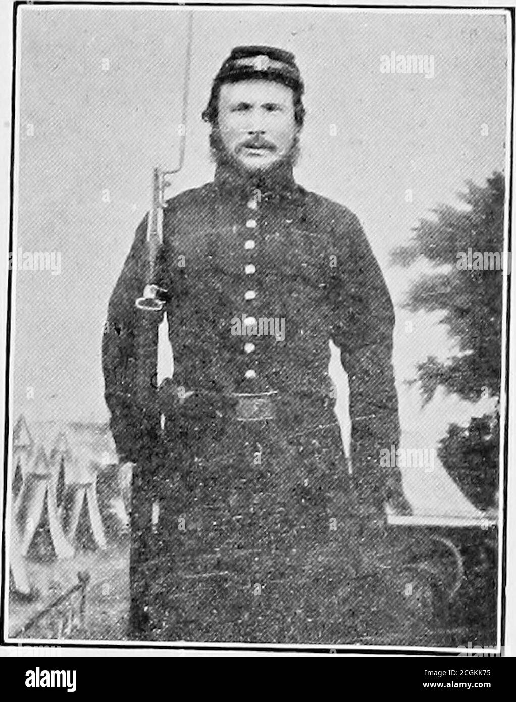 . History of the twenty third Pennsylvania volunteer infantry, Birney's Zouaves; three months & three years service, Civil War . War Department, havingfixed the maximum at looofor infantry regiments—fourcompanies of the Twenty-thirdPennsylvania Volunteers, L, O,P, and R were transferred tothe Sixty-first Pennsylvania In-fantry. Company M was dis-banded and the men transferredto various companies of theTwenty-third. Not knowingthat this was in compliance with orders from the War Depart-ment the men were very indignant, and the first time GeneralBirney visited the camp to pay his respects to Col Stock Photo