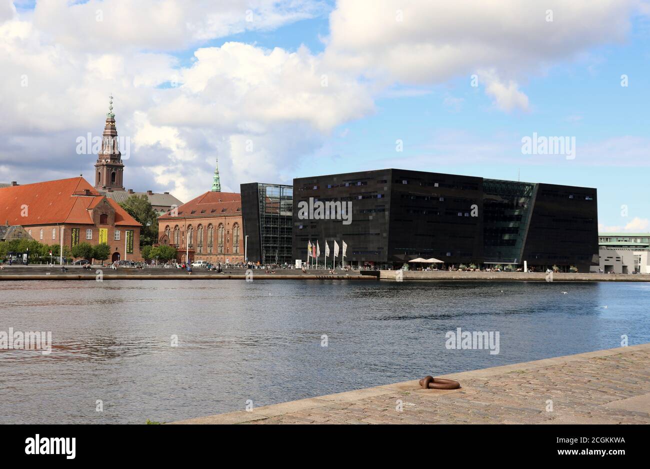 Black Diamond building at Slotsholmen in Copenhagen Stock Photo