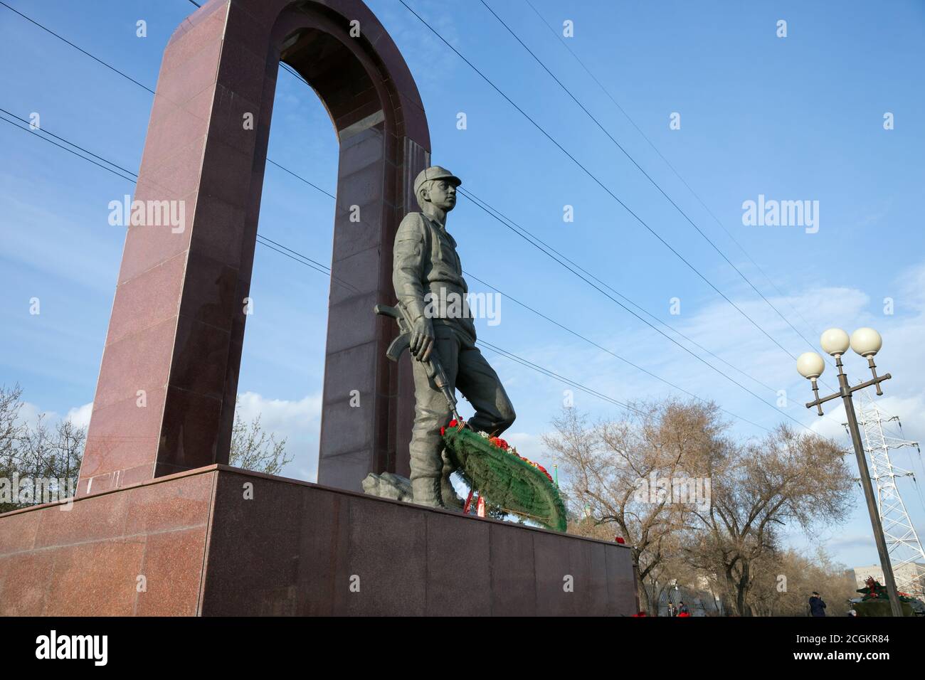 Monument to soldiers-internationalists  on the Igarskaya Street of the Krasnoyarsk city. Stock Photo