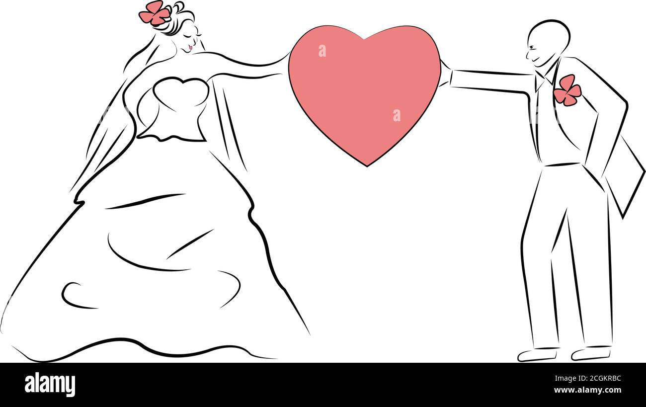 ust married couple cartoon illustration vector Stock Vector Image & Art ...