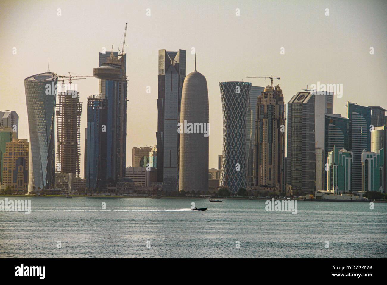 Doha Skyline old Photos , Cornish  of Doha Qatar Stock Photo