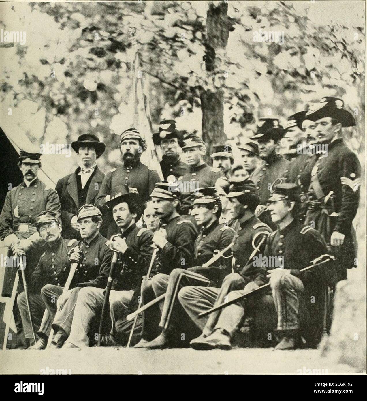 . The photographic history of the Civil War : thousands of scenes photographed 1861-65, with text by many special authorities . The Ninth Massa-chusetts was a regimentcomposed of Irish volun-teers from the vicinity ofBoston. The Catholicchaplains were very as-siduous in their atten-tion to the ritual of theChurch, even on thetented field. Many ofthese chaplains have since risen to high positions in the Church. Archbishop Ireland was one of these splendid anddevoted men. An example f the fearless devotion of the Catholic chaplains was the actionof Father Corby, of the Irish Brigade, at the batt Stock Photo