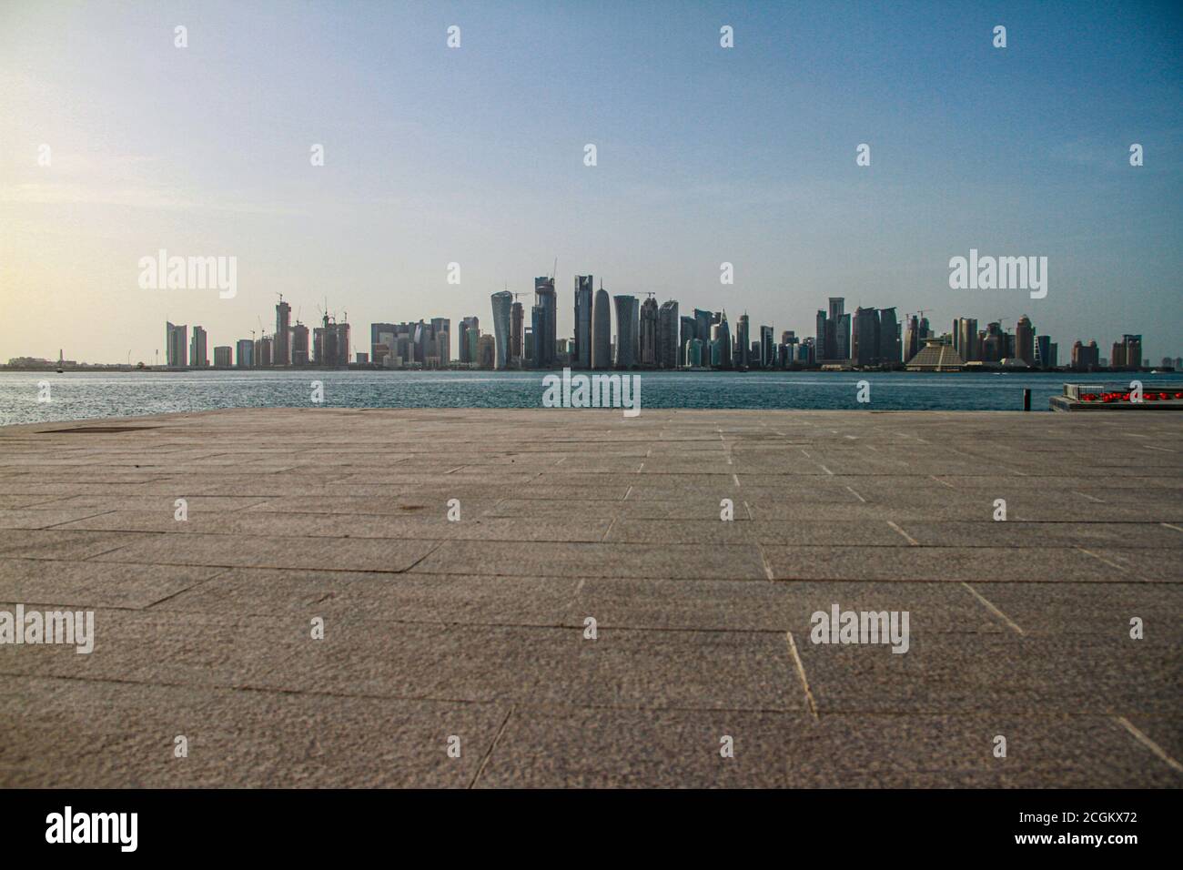 Doha Skyline old Photos , Cornish  of Doha Qatar Stock Photo