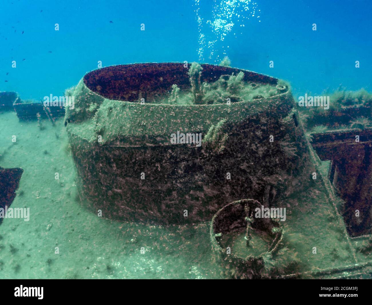 The wreck of the MV Karwela near Gozo, Malta Stock Photo