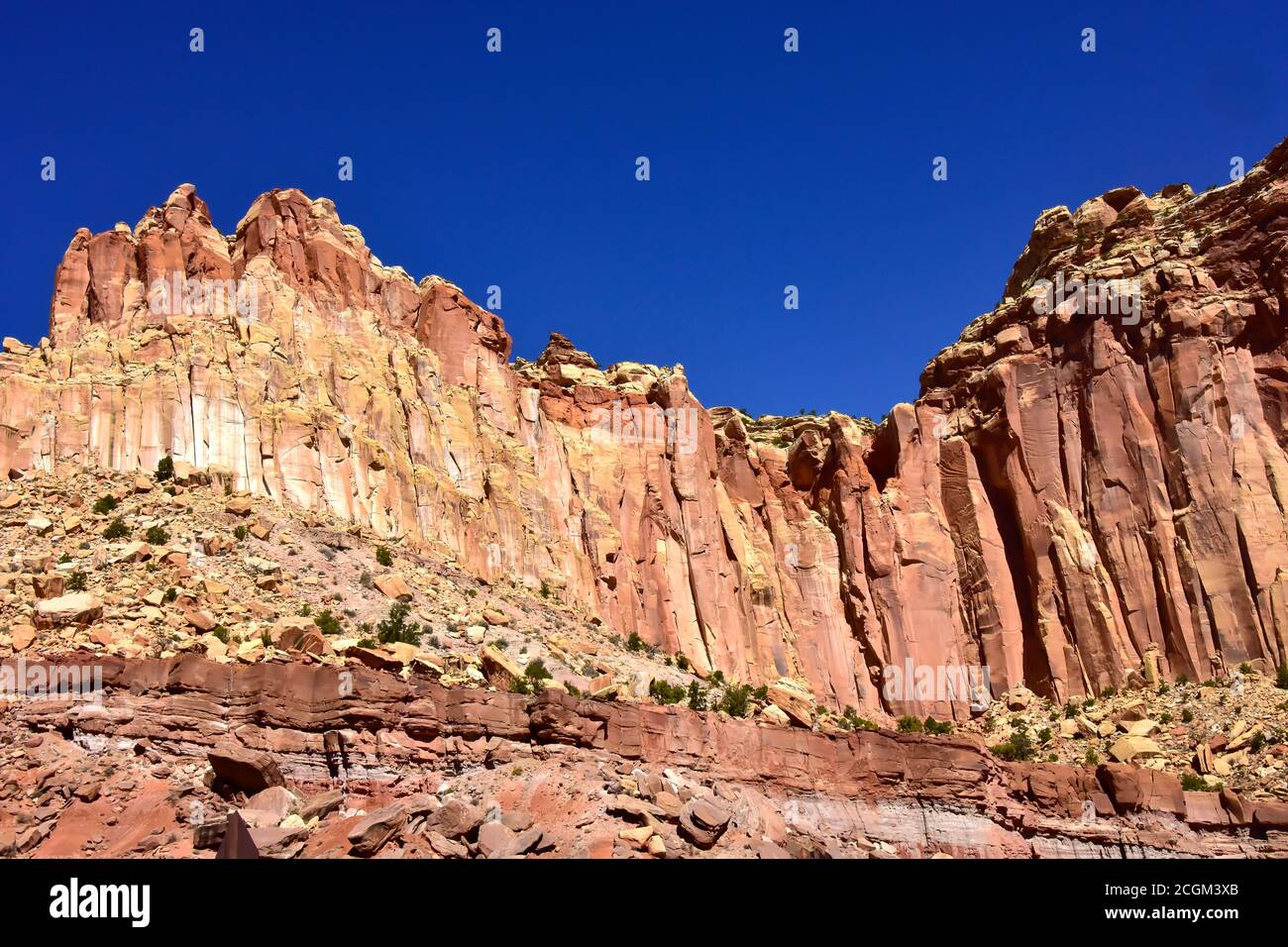 Red rocks and blue sky at Capitol Reef National Park, Utah. Stock Photo