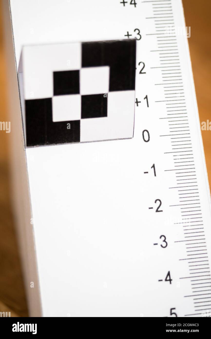 Paper test chart for auto focus calibration of a camera Stock Photo Alamy
