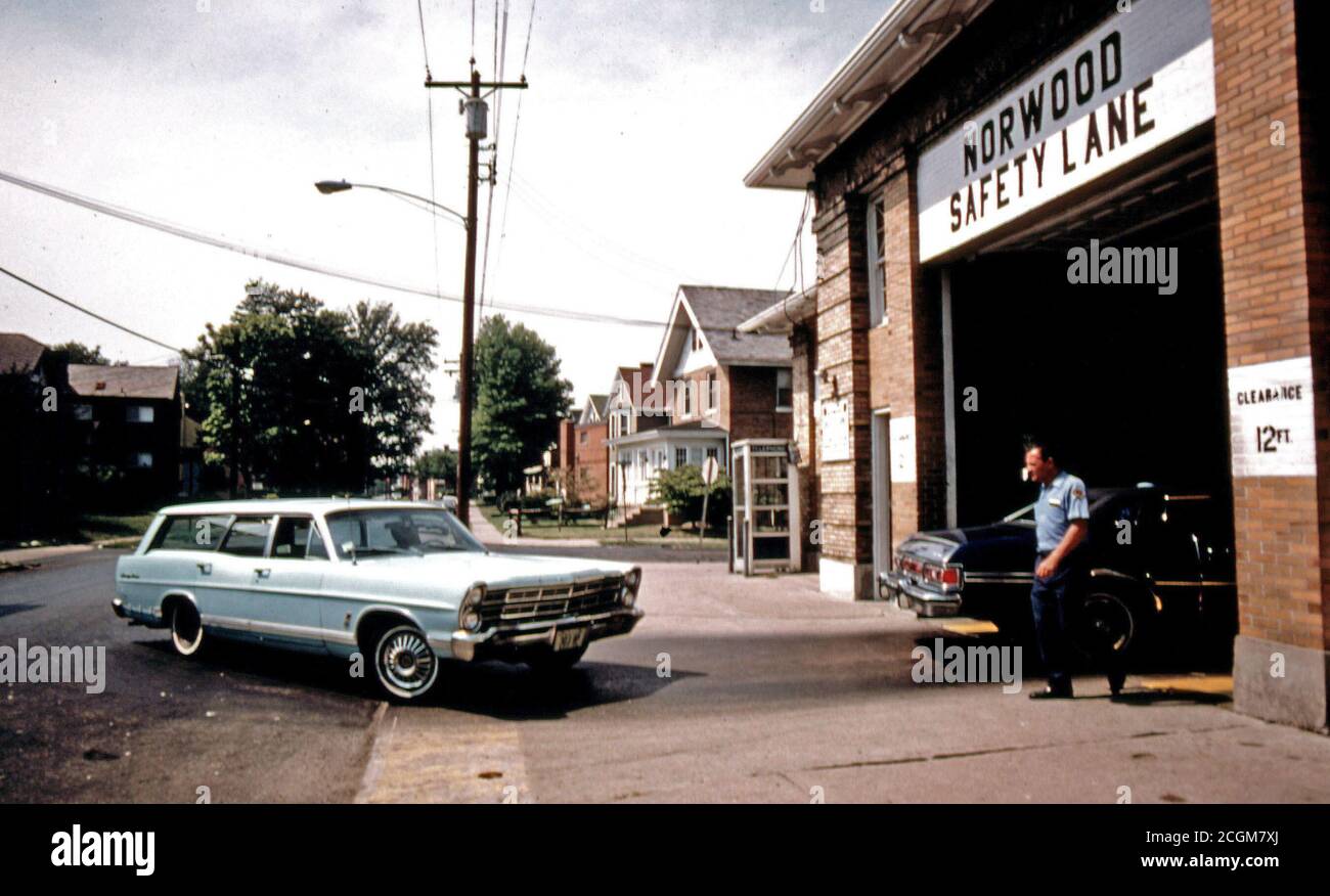 Car Enters the Safety Lane at the Norwood, Ohio, Auto Emission