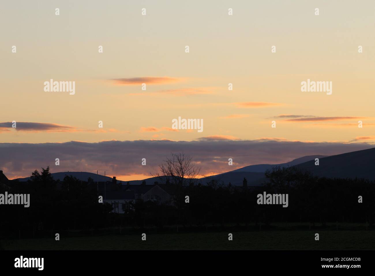 Sun rise  in the Dusky dawn Morning Stock Photo