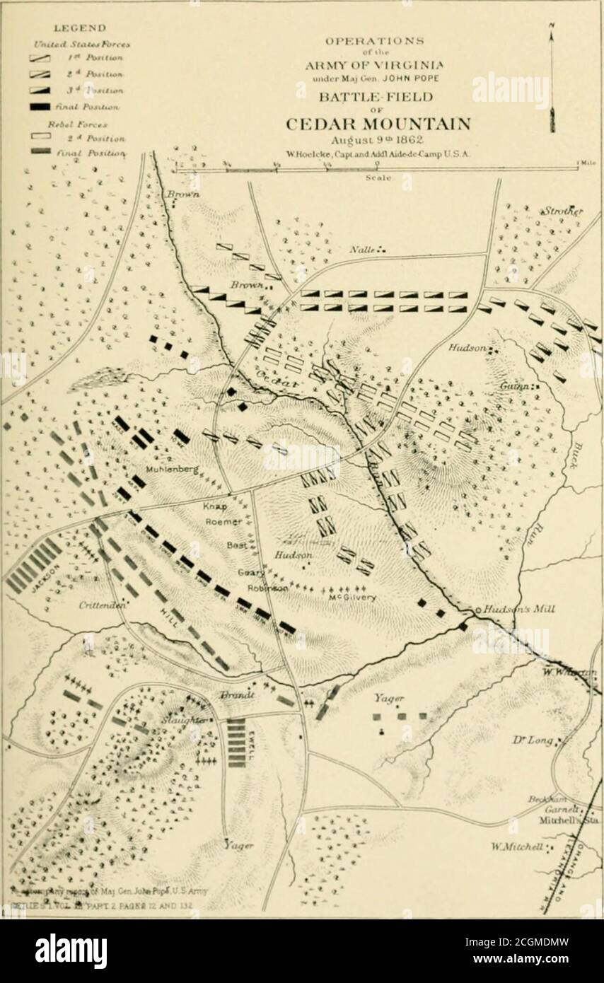 . Itinerary of the Seventh Ohio volunteer infantry, 1861-1864, with roster, portraits and biographies . n a thousandcavalry in sight. They arc attcn-pting to flank us on theleft. And yet when General Banks came up and looked thesituation over he sent the following message to GeneralPope: August 9, 1862—2.25 p. M. The enemy shows his cavalry (which is strong) osten-tatiously. No infantry seen and not much artillery. Woodson left said to be full of troops. A visit to the front doesnot impress that the enemy intends immediate attack; heseems, however, to be taking positions. N. P. Banks,Major-Gen Stock Photo