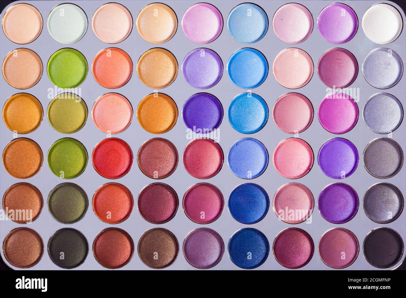 Colorful eye shadows palette, close-up Stock Photo