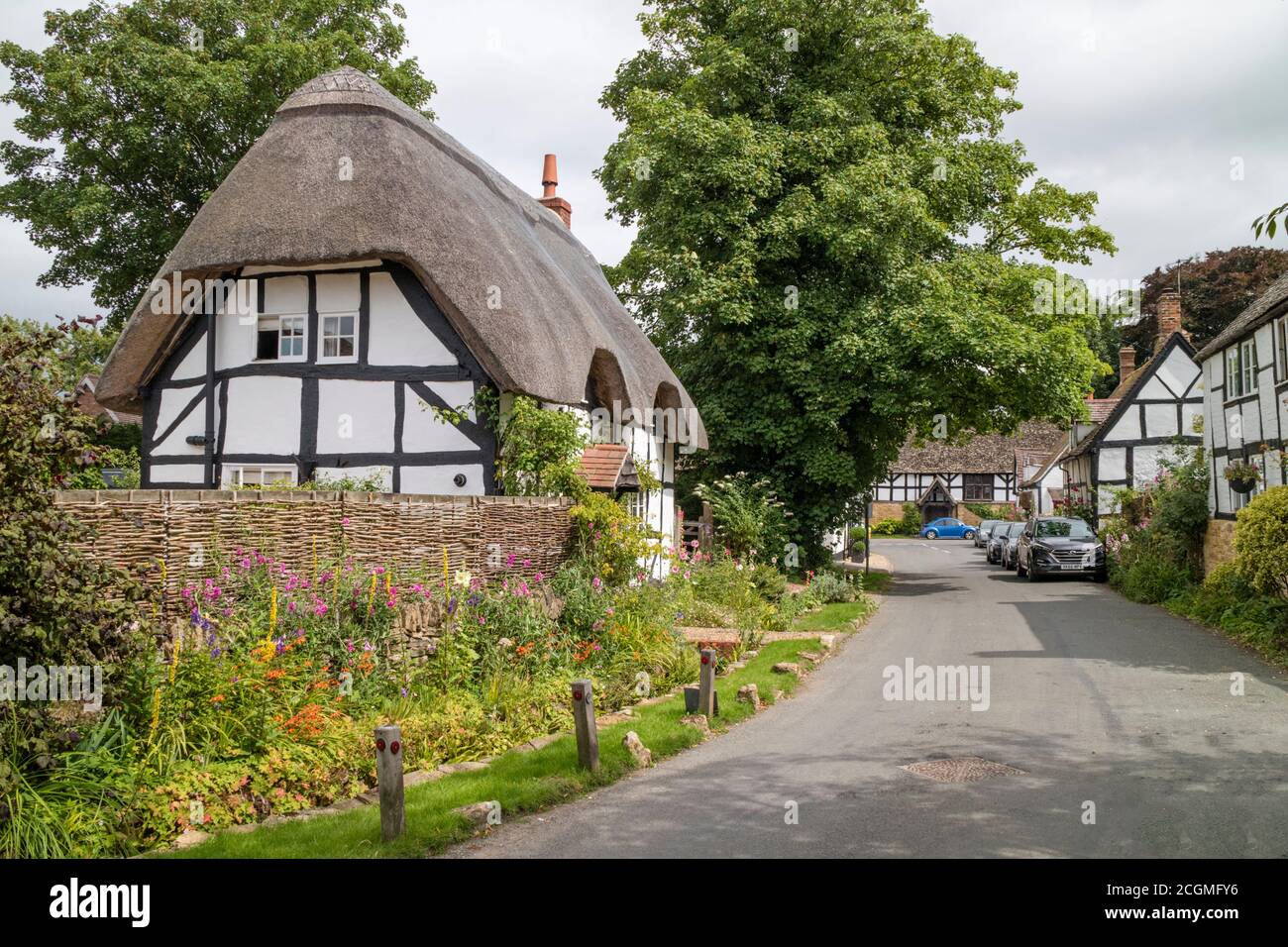 Elmley Castle, a timber framed village in Worcestershire, England, UK Stock Photo