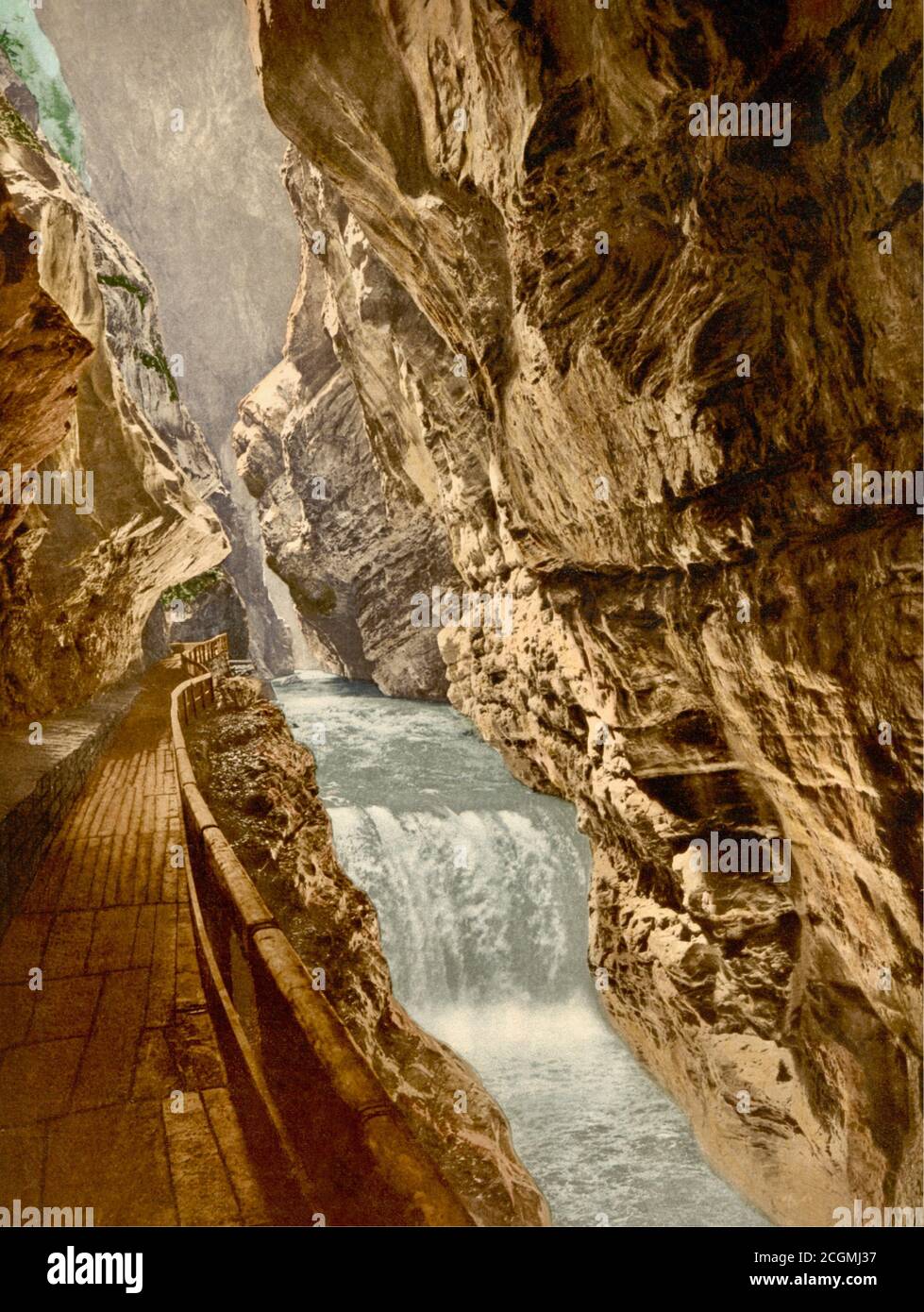 Tamina Gorge, Altes Bad Pfäfers, Bad Ragaz, Sarganserland, St. Gallen,  Switzerland 1890 Stock Photo - Alamy