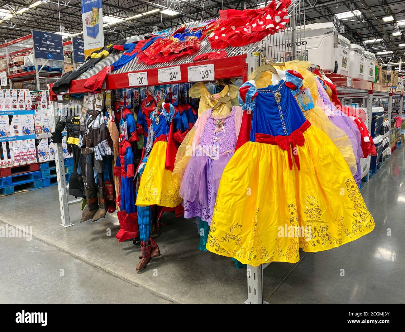 Orlando, FL/USA 8/28/20 A display of children's halloween costumes