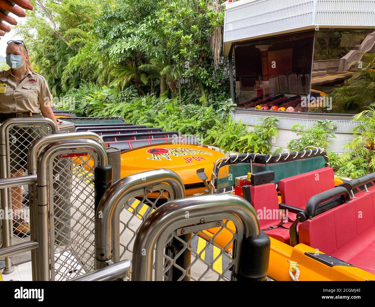 Orlando, FL/USA - 8/30/20: Empty Jurassic Park boats waiting for ...