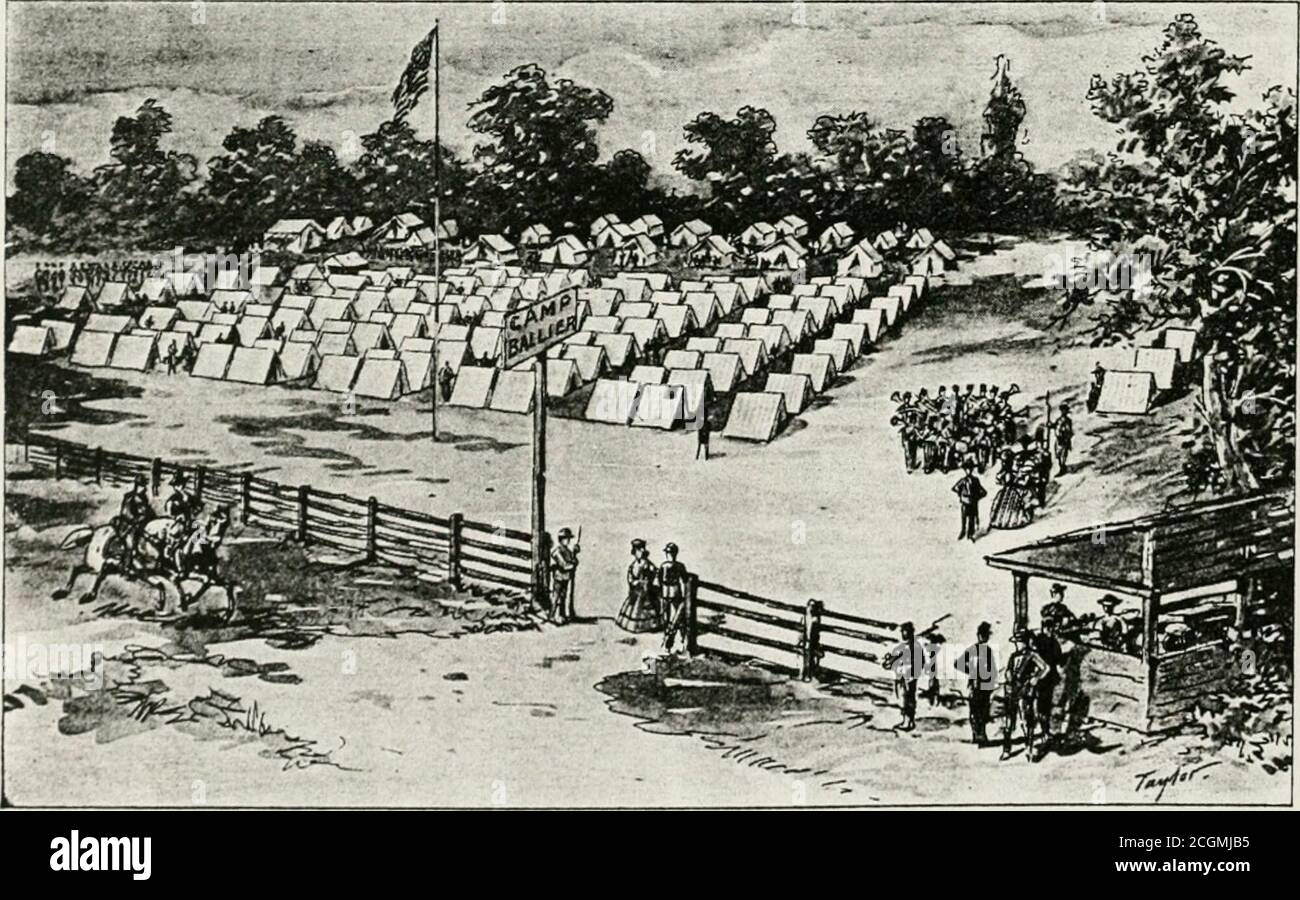 . Philadelphia in the Civil War, 1861 1865 . ^- 3B^-&lt;^-«V -*|i fjffW^i^ - - -A •i.V^ •? « CAMP N. P. BANKS, 114TH REGIMENT, COLLIS ZOUAVES, NICETOWN. July and August, 1862.. CAMP BALLIER, 98TH REGIMENT, RIDGE AVENUE. August and September, i86i. NINETY^FIFTH REGIMENT INFANTRY (Gosllnes Pennsylvania Zouaves) Colonel John M. Gosline to June 29th, 1862.Colonel Gustavus W. Town to May 3d, 1863.Colonel Thomas J. Town to August 6th, 1863.Colonel John Harper to July 17th, 1865. Total Enrollment, 1,962 Officers and Men. COMPANY A of the i8th Regiment, in the three-months service,originated in the Wa Stock Photo