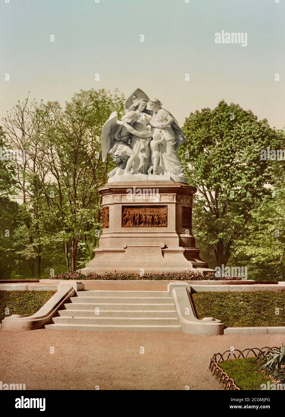 Strassburger Denkmal, Franco-Prussian War 1870-1871 Commemoration, , Basel, Basel-Stadt, Switzerland 1890. Stock Photo