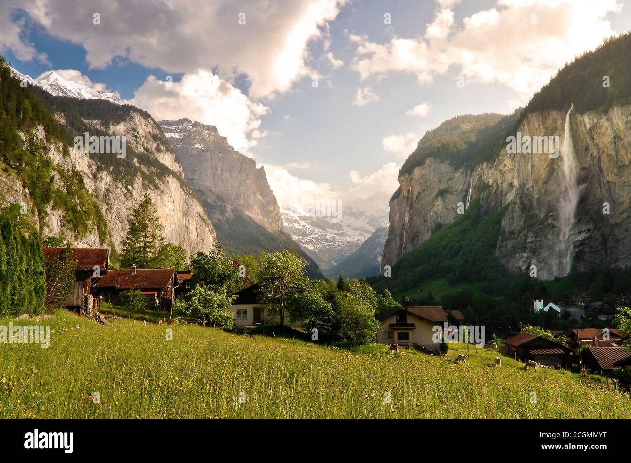 Beautiful Alpine Lauterbrunnen Valley in Switzerland Stock Photo - Alamy